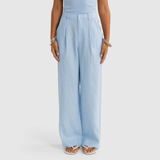 SAVANNAH LINEN PANTS - POWDER BLUE