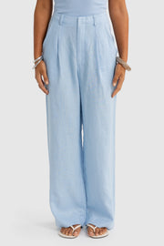 SAVANNAH LINEN PANTS - POWDER BLUE