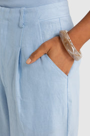 SAVANNAH LINEN PANTS - POWDER BLUE
