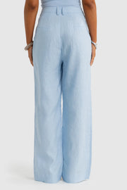 SAVANNAH LINEN PANTS - POWDER BLUE