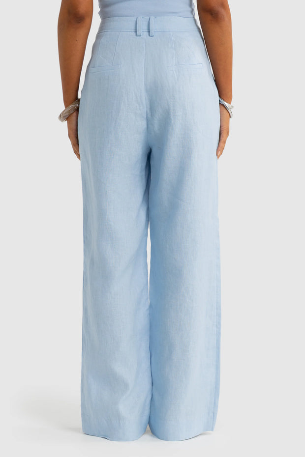 SAVANNAH LINEN PANTS - POWDER BLUE