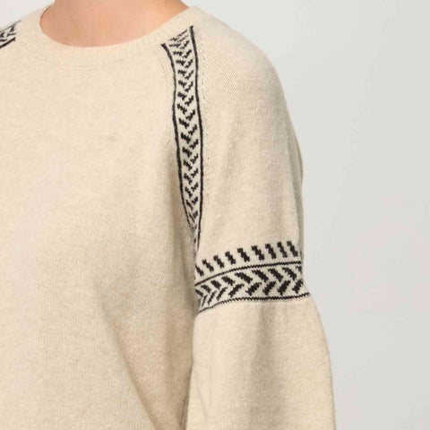 LUNA MERINO JACQUARD KNIT TOP