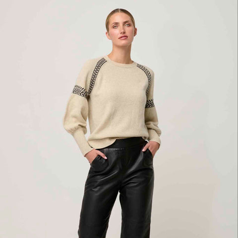 LUNA MERINO JACQUARD KNIT TOP