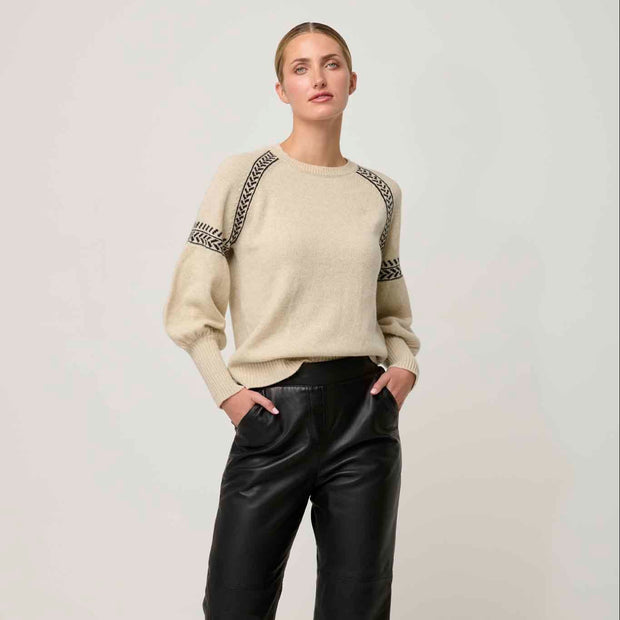 LUNA MERINO JACQUARD KNIT TOP
