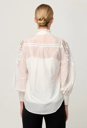 SEVILLA COTTON SILK CUSTOM LACE DETAIL SHIRT