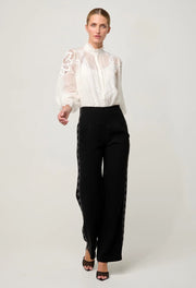 SEVILLA COTTON SILK CUSTOM LACE DETAIL SHIRT
