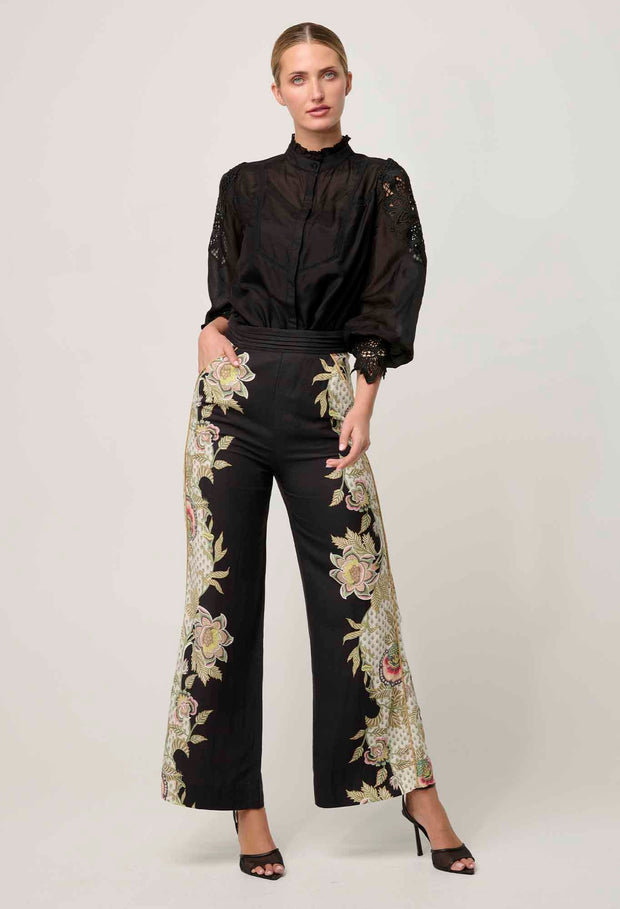 SEVILLA COTTON SILK CUSTOM LACE DETAIL SHIRT