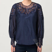 MIRADOR COTTON SILK LACE BLOUSE