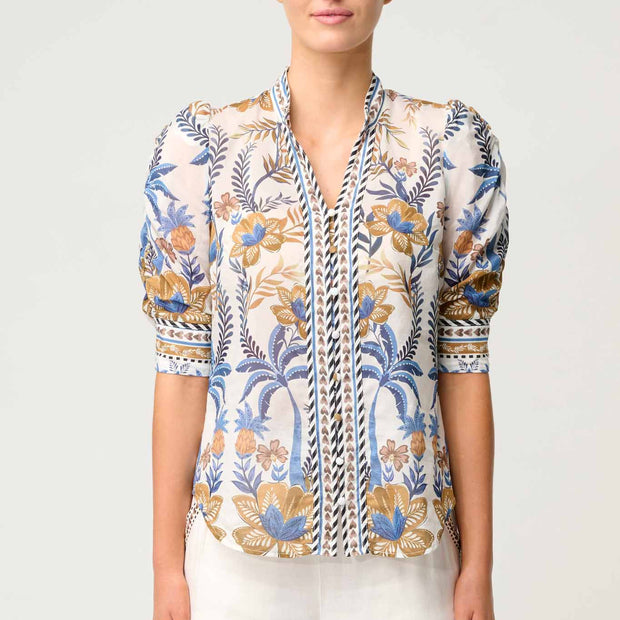 CALANTHA COTTON SILK SHIRT - GOLDEN MEDINA