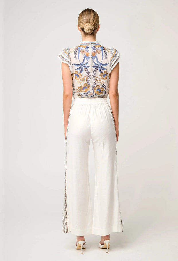 ZARA LINEN VISCOSE PANTS - IVORY