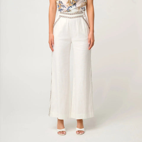 ZARA LINEN VISCOSE PANTS - IVORY