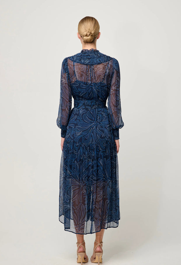 SOLANA BRAIDED CHIFFON DRESS