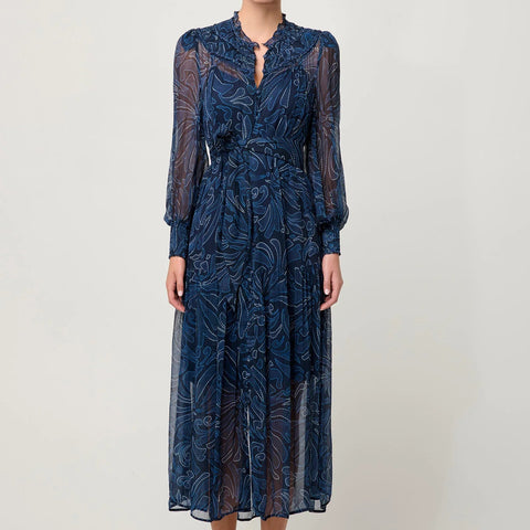 SOLANA BRAIDED CHIFFON DRESS