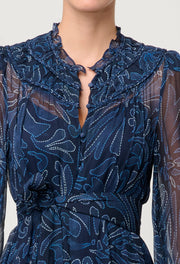SOLANA BRAIDED CHIFFON DRESS