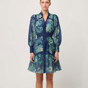 RENATA PLACEMENT CONTRAST TRIM DRESS COTTON