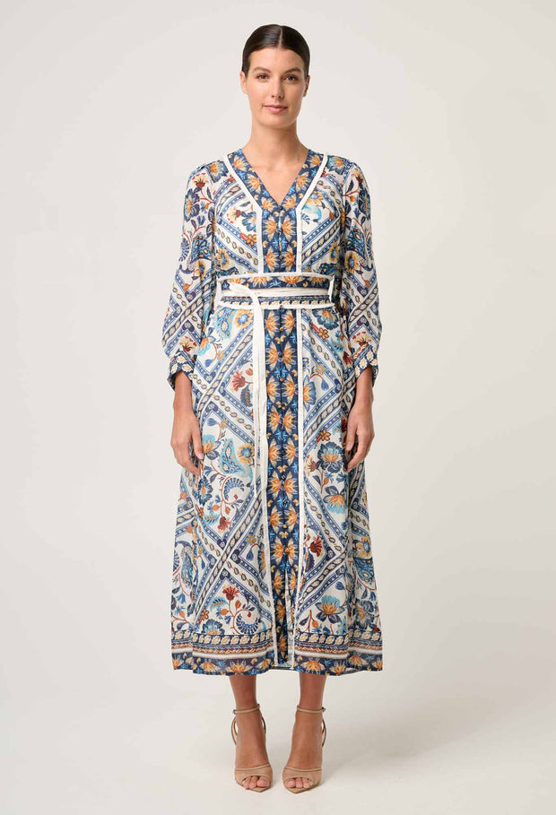 ALEXIS SILK COTON MIDI DRESS