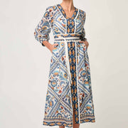 ALEXIS SILK COTON MIDI DRESS