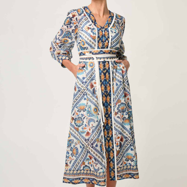 ALEXIS SILK COTON MIDI DRESS