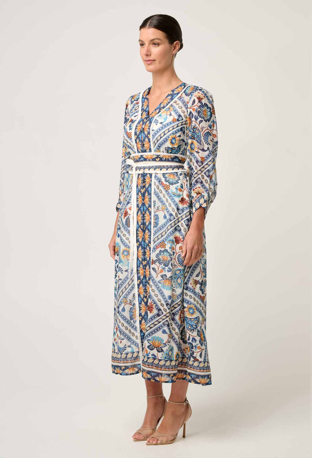 ALEXIS SILK COTON MIDI DRESS