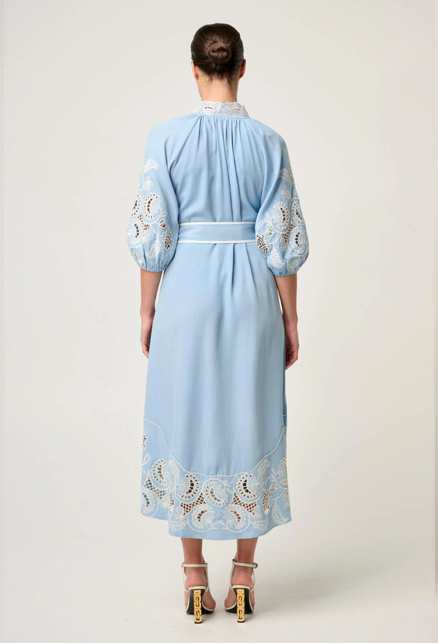 AMARA TENCEL EMBROIDERED MAXI DRESS