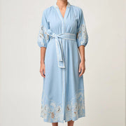 AMARA TENCEL EMBROIDERED MAXI DRESS