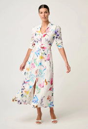 XENIA YOKE LINEN VISCOSE DRESS