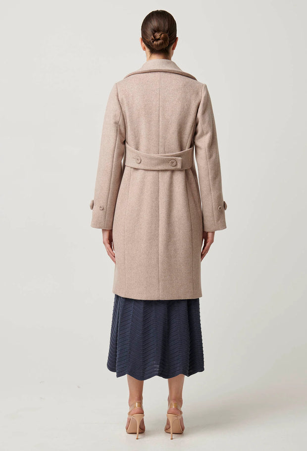 SUTTON WOOL BLEND TAB BACK DOUBLE BREASTED COAT