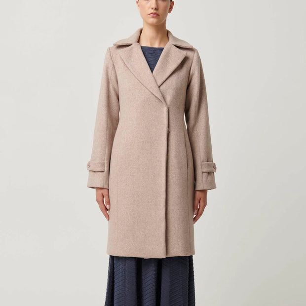 SUTTON WOOL BLEND TAB BACK DOUBLE BREASTED COAT