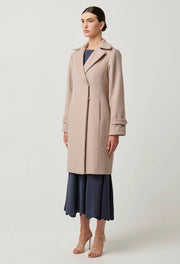 SUTTON WOOL BLEND TAB BACK DOUBLE BREASTED COAT