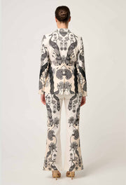 LEANDRO CONTRAST LACE LINEN VISCOSE STRETCH BLAZER