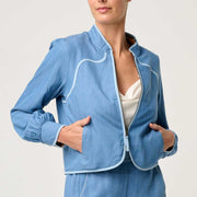 AURORA REVERSIBLE VISCOSE & TENCEL FRINGE JACKET