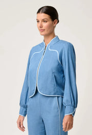 AURORA REVERSIBLE VISCOSE & TENCEL FRINGE JACKET