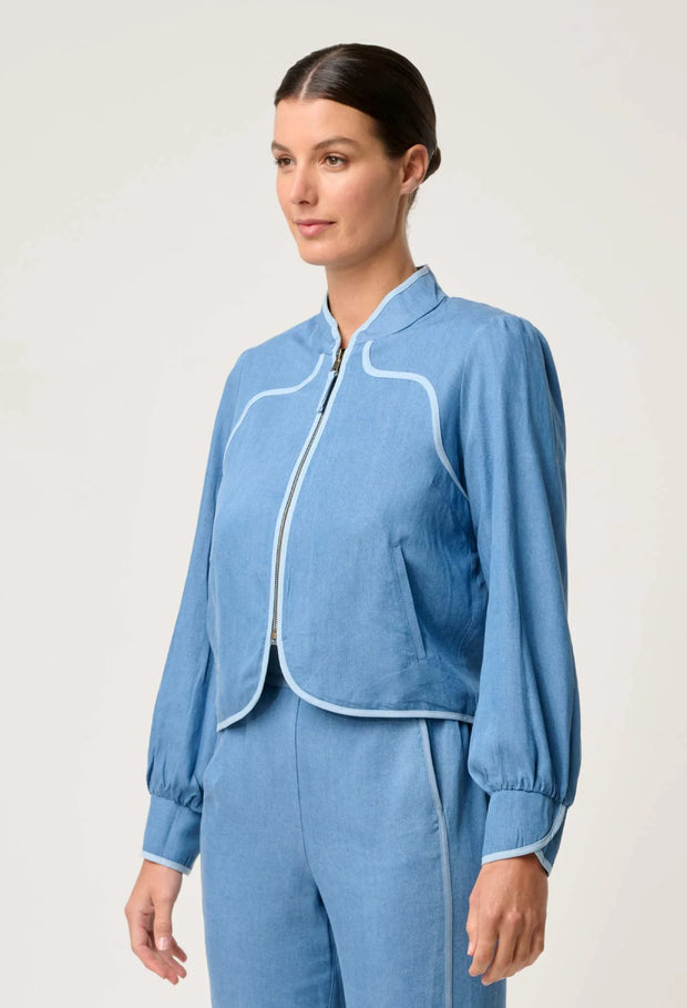 AURORA REVERSIBLE VISCOSE & TENCEL FRINGE JACKET