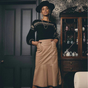 Mabel leather tier skirt