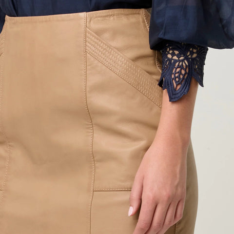 Mabel leather tier skirt