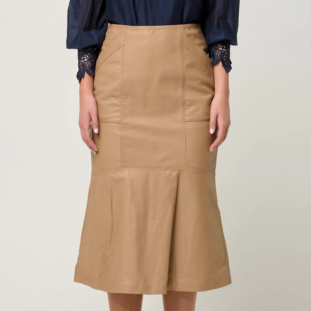 MABEL LEATHER TIER SKIRT