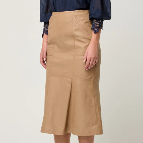 Mabel leather tier skirt