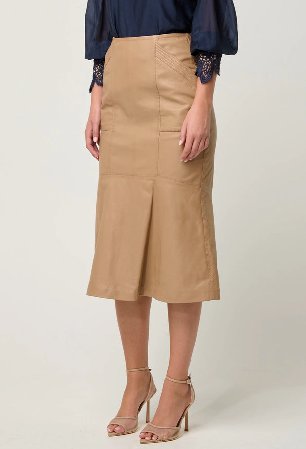 MABEL LEATHER TIER SKIRT