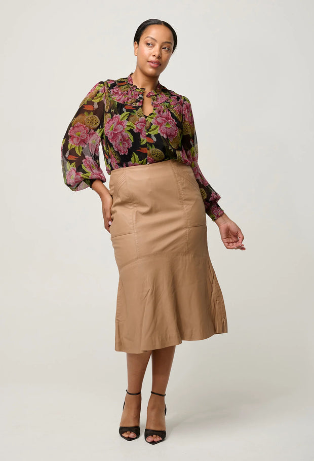 MABEL LEATHER TIER SKIRT