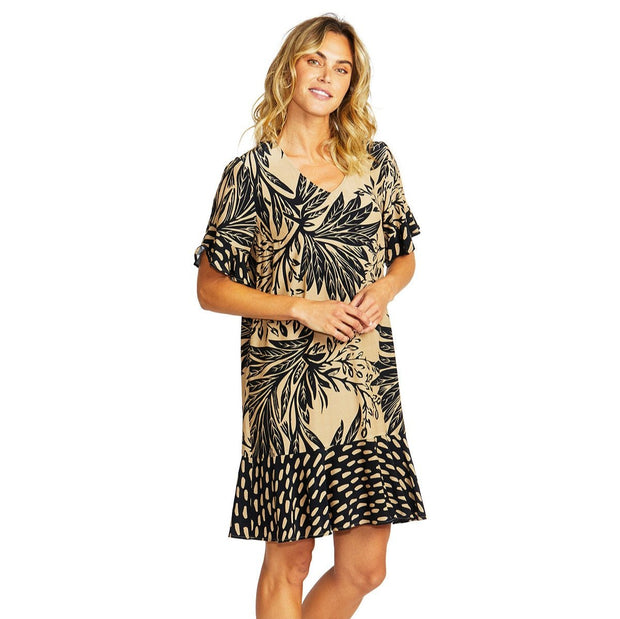 Sahara Splice Frill Dress