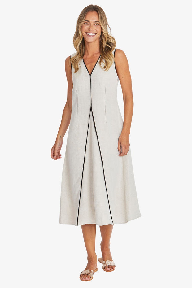 SARAH DRESS - RAFFIA/BLACK