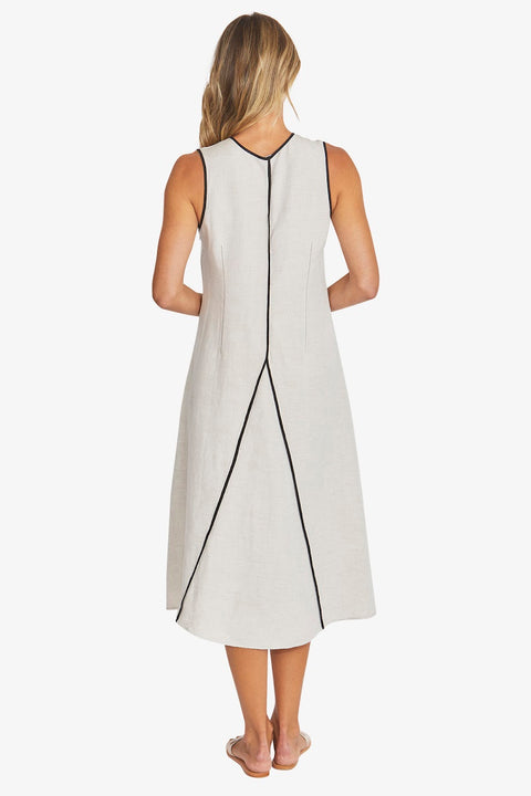 SARAH DRESS - RAFFIA/BLACK