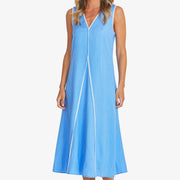 SARAH DRESS - SKY/WHITE