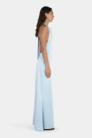 PETRA SATIN BACKLESS GOWN - SKY BLUE