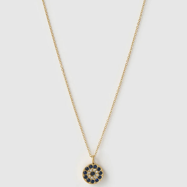 PROTECTIVE EYE CHARM GOLD NECKLACE