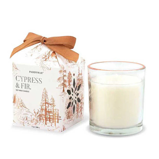 GLASS VOTIVE CANDLE - CYPRESS & FIR
