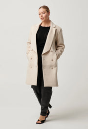 PISCES WOOL BLEND DBL BREASTED COAT