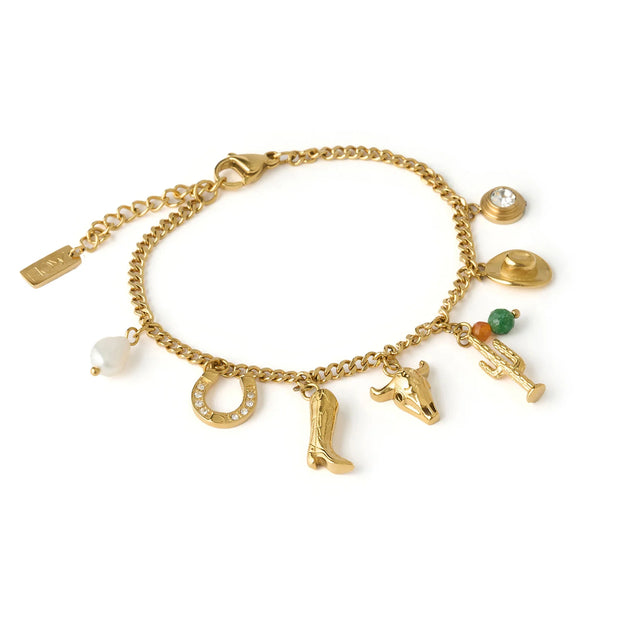 RODEO GOLD CHARM BRACELET