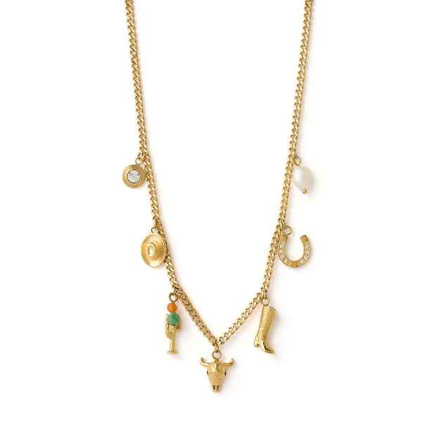 RODEO GOLD CHARM NECKLACE