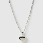 ROSE HEART NECKLACE - SILVER